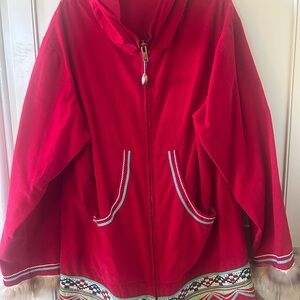 Vintage Red Cape with Cozy Fleece Material